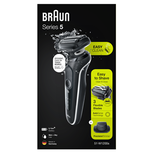 Braun Series 5, Wet & Dry, melna - Skuveklis