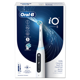 Braun Oral-B iO 5, balta - Elektriskā zobu birste