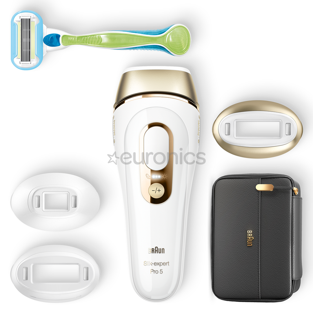 Braun Silk-expert Pro 5 IPL, white/gold - IPL hair removal device, PL5243