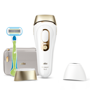 Braun Silk-expert Pro 5, balta/zelta - Fotoepilators