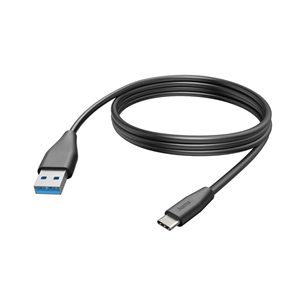 Hama Charging Cable, USB-A - USB-C, 3 m, melna - Vads