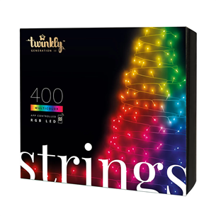 Twinkly Strings, 400 светодиодов, IP44, 32 м, черный - Умная гирлянда TWS400STP-BEU