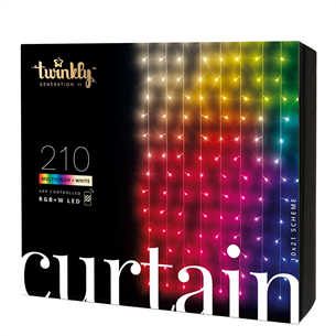 Twinkly Curtain, 210 LED, IP44 - Viedās ziemassvētku gaismas TWW210SPP-TEU