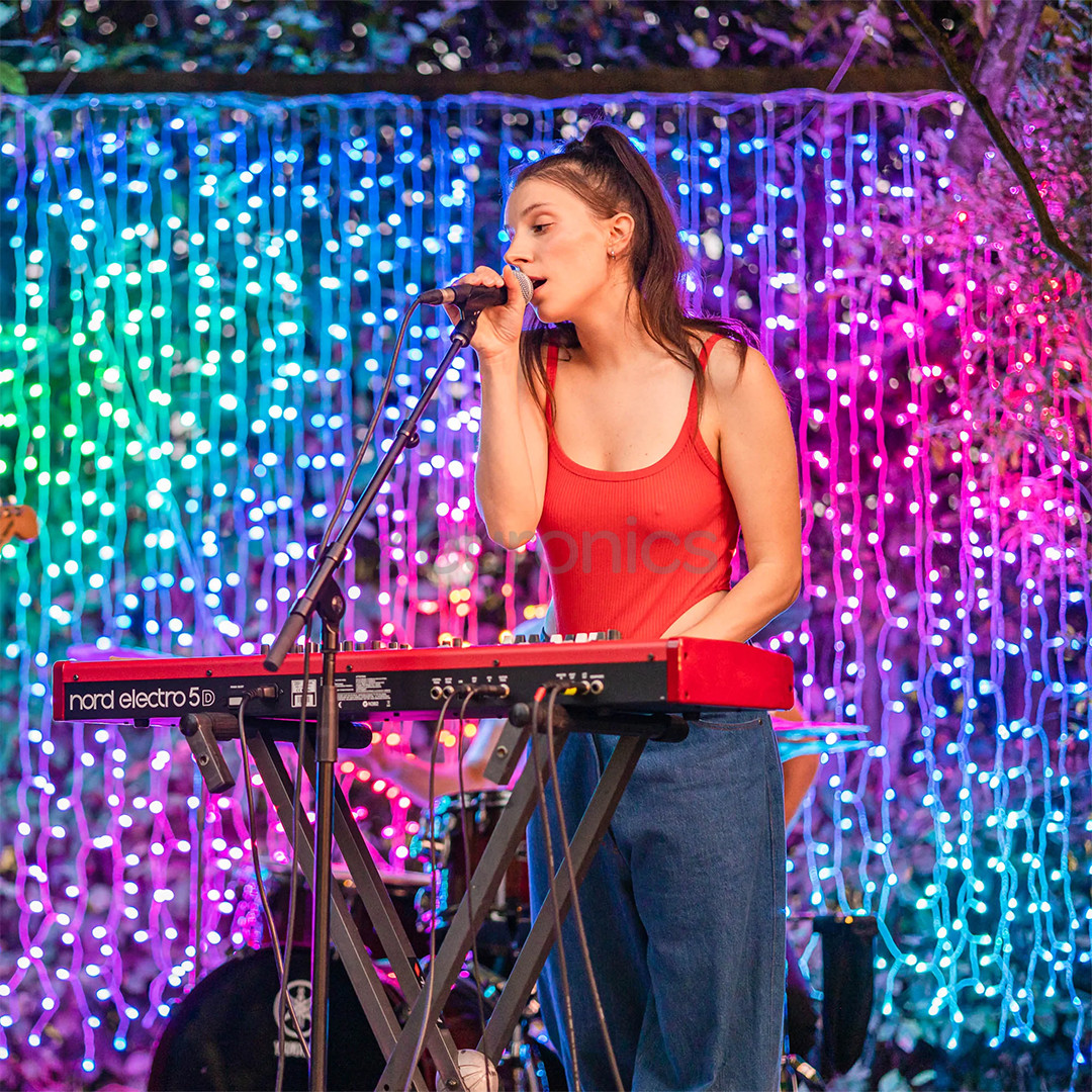 Twinkly Curtain, 210 LED, IP44, black - Smart Christmas Lights