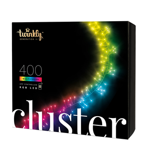 Twinkly Cluster, кластер, 400 светодиодов, IP44, 6 м, черный - Умная гирлянда