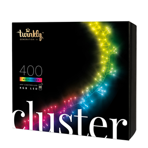 Twinkly Cluster, 400 LED, 6 m, IP44 - Viedās ziemassvētku gaismas TWC400STP-BEU