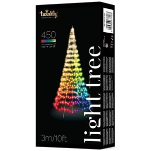 Twinkly Light Tree 3D, 450 LED, IP44, 3 m, black - Smart Christmas Tree