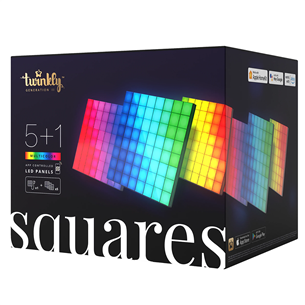 Twinkly Squares, 6 paneļi, IP20, pamata komplekts - Viedie gaismas paneļi