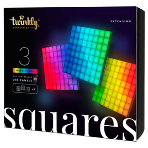 Twinkly Squares, 3 paneļi, IP20, papildu komplekts - Viedie gaismas paneļi TWQ064STW-03-BAD