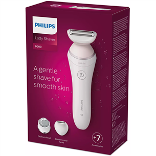 Philips Lady Shaver Series 8000, влажное и сухое бритье, белый - Беспроводная бритва