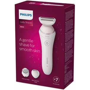 Philips Lady Shaver 8000, Wet & Dry, balta - Skuveklis sievietēm