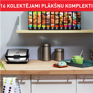 Tefal Snack Collection, 700 Вт, черный/нерж. сталь - Контактный тостер со сменными панелями