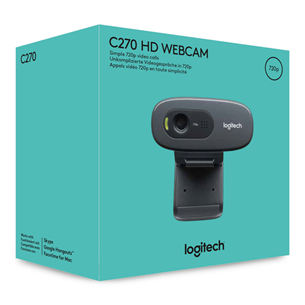 Logitech C270, HD, black - Webcam