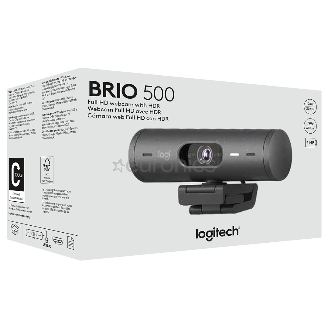 Logitech Brio 500, черный - Веб-камера