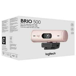Logitech Brio 500, 1080p, rozā - Vebkamera