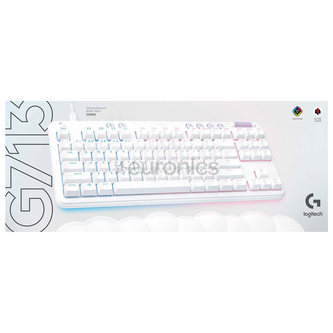 Logitech G713 TKL, GX Linear, US, balta - Klaviatūra