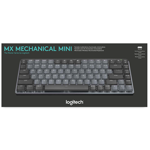 Logitech MX Mechanical Mini, Tactile Quiet, mehāniskā, US, pelēka - Bezvadu klaviatūra