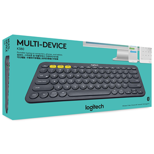 Logitech K380, RUS, pelēka - Bezvadu klaviatūra
