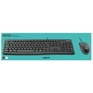 Logitech MK120, RUS, черный - Клавиатура + мышь