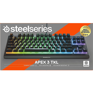 SteelSeries Apex 3 TKL, RUS, melna - Klaviatūra
