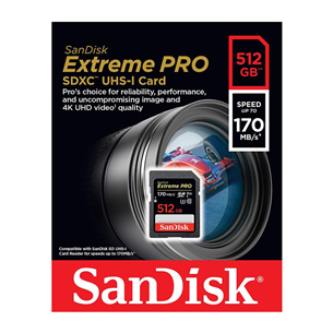 Atmiņas karte Extreme PRO SDXC, SanDisk / 512 GB