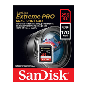 Atmiņas karte Extreme PRO SDXC, SanDisk / 256GB