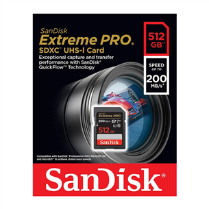 SanDisk Extreme Pro, UHS-I, SDXC, 512 GB - Atmiņas karte