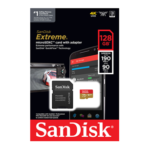 SanDisk Extreme, UHS-I, microSD, 128 GB - Atmiņas karte