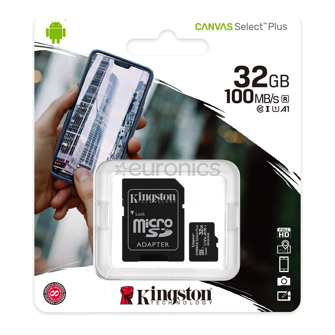 Atmiņas karte Canvas Select Plus microSD, Kingston / 32GB