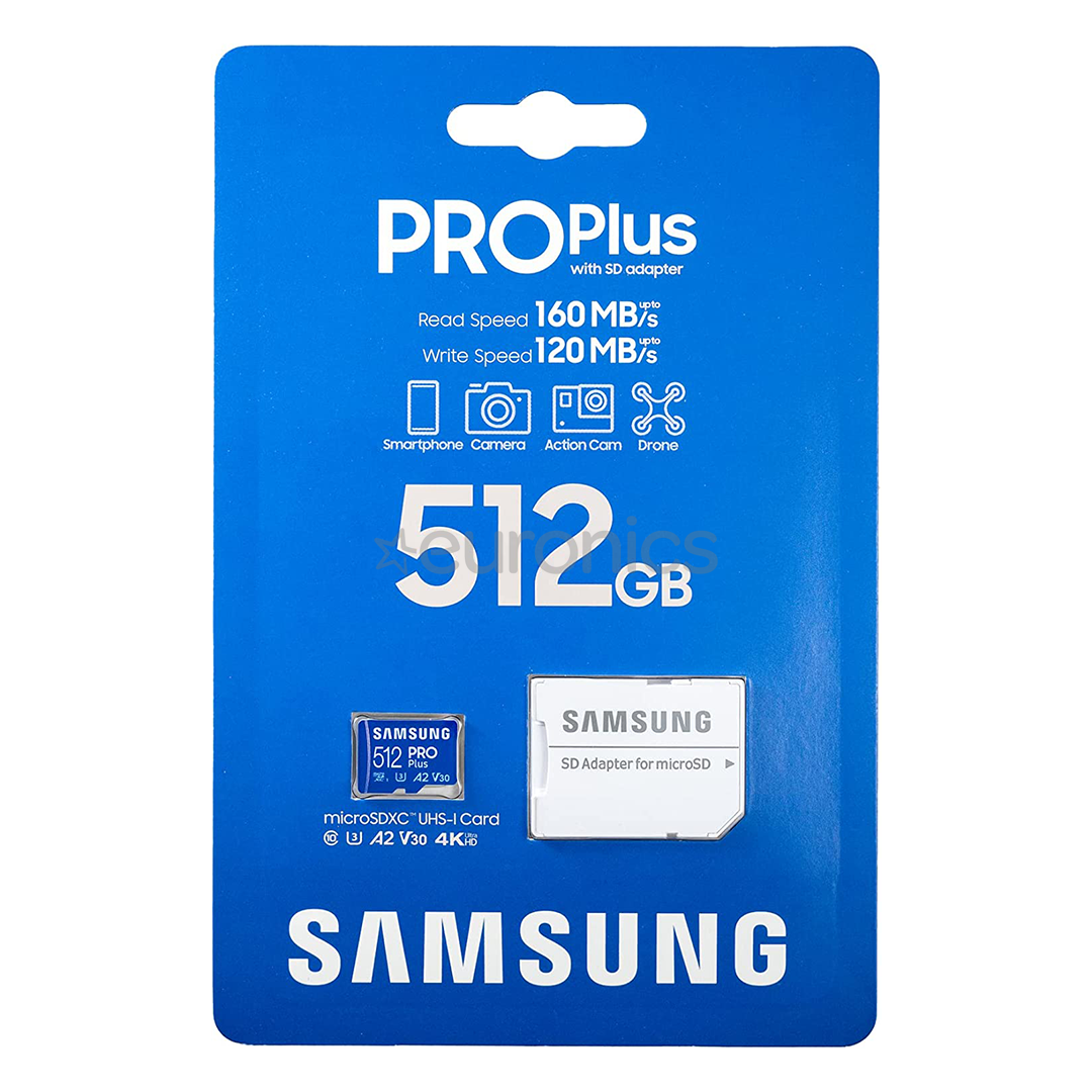 Micro SDXC card Samsung PRO Plus 2021 + SD adapter (512 GB)