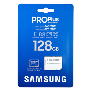 Micro SDXC card Samsung PRO Plus 2021 + SD adapter (128 GB)