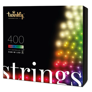 Twinkly Special Edition 400 RGB+W LED String (Gen II), IP44 - Viedās ziemassvētku gaismas TWS400SPP-BEU