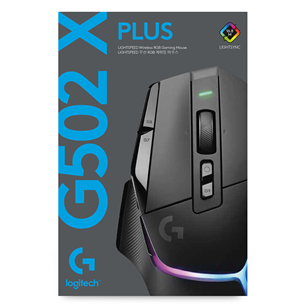 Logitech G502 X PLUS, melna - Bezvadu datorpele