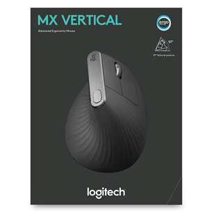 Logitech MX Vertical Advanced Ergonomic, melna - Bezvadu datorpele