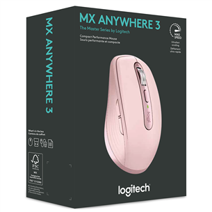 Logitech MX Anywhere 3, rozā - Bezvadu datorpele