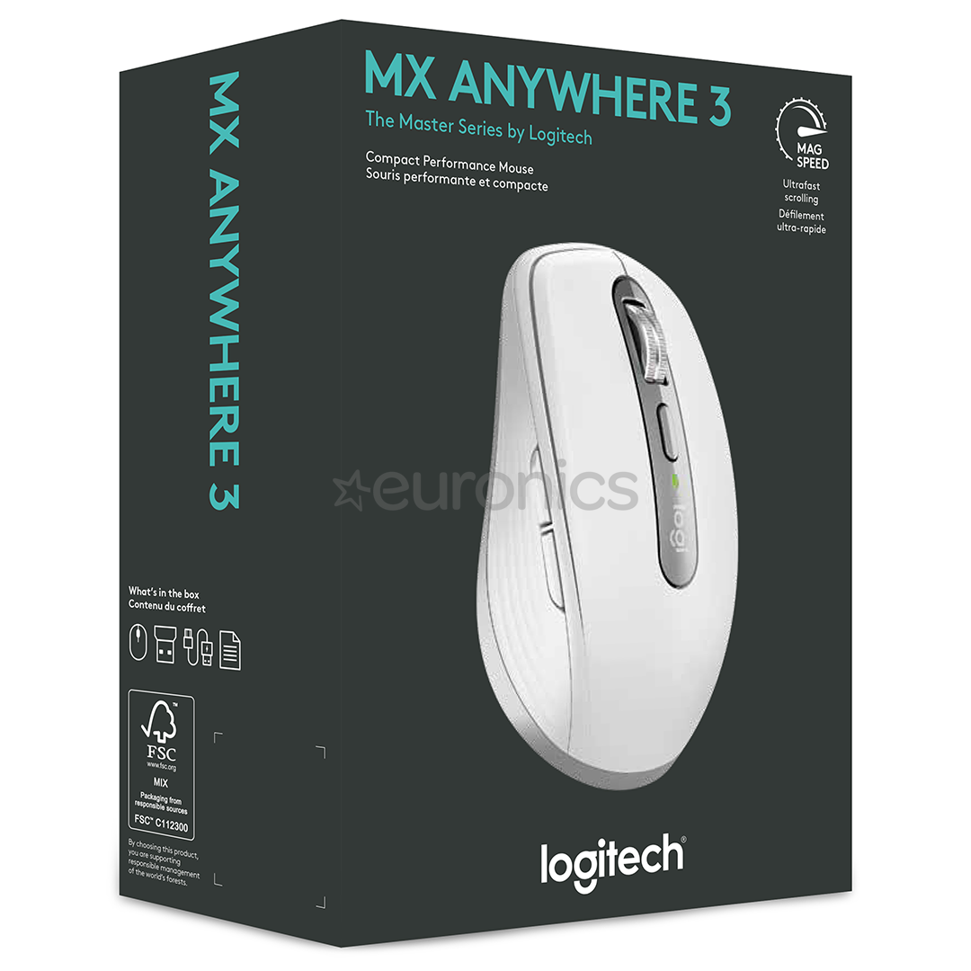Logitech MX Anywhere 3, balta - Bezvadu datorpele