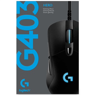 Logitech G403 Hero, optiskā, melna - Datorpele ar vadu