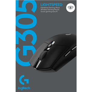 Logitech G305, melna - Bezvadu datorpele