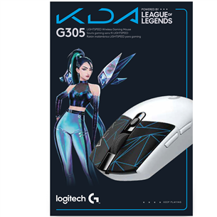 Logitech G305, League of Legends Edition, optiskā, melna/balta - Bezvadu datorpele