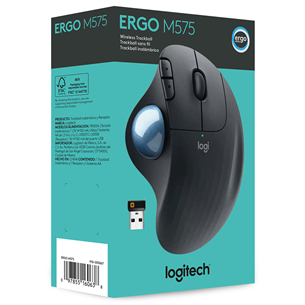 Logitech M575 Ergo Trackball, black - Wireless Optical Mouse