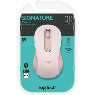 Logitech Signature M650 L, optiskā, rozā - Bezvadu datorpele
