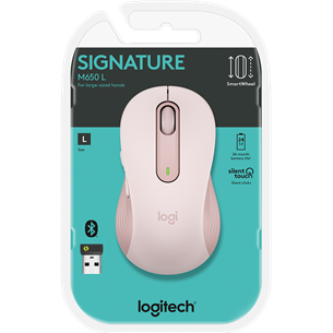 Logitech Signature M650 L, розовый - Беспроводная оптическая мышь