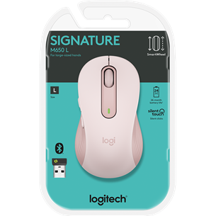 Logitech Signature M650 L, optiskā, rozā - Bezvadu datorpele