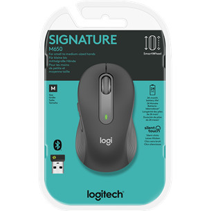 Logitech Signature M650, optiskā, melna - Bezvadu datorpele
