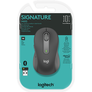 Logitech Signature M650, optiskā, melna - Bezvadu datorpele