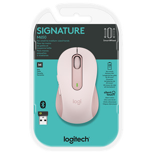 Logitech Signature M650, silent, pink - Wireless Optical Mouse
