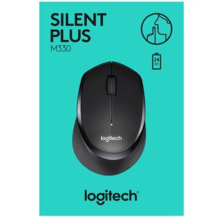 Logitech M330 Silent Plus, melna - Bezvadu datorpele