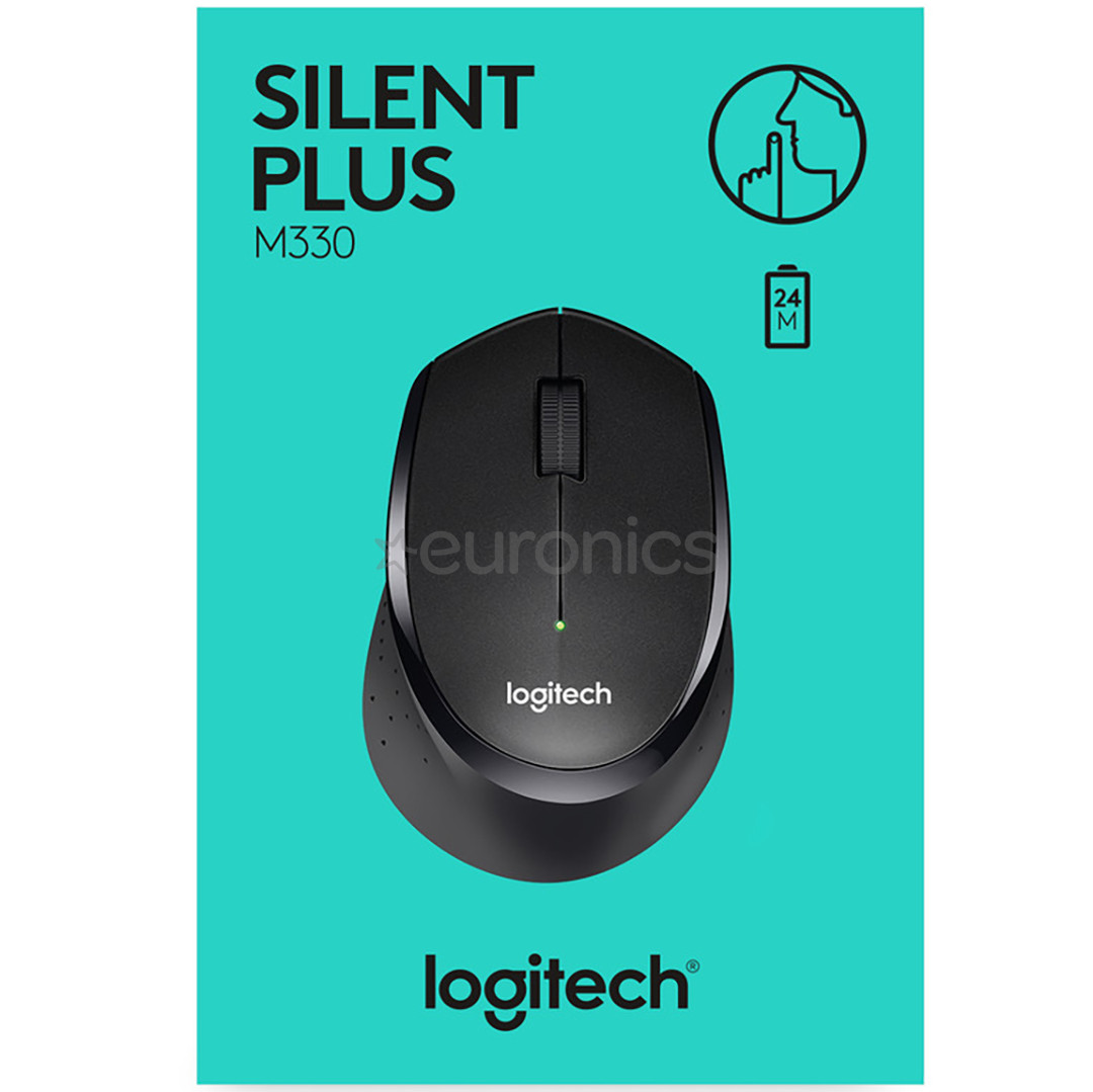Logitech M330 Silent Plus, melna - Bezvadu datorpele