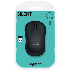 Logitech M220 Silent, melna - Bezvadu datorpele