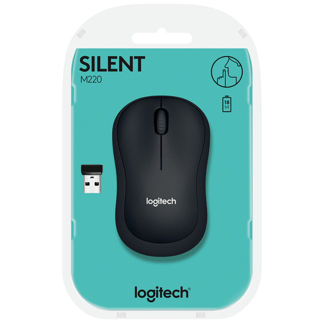 Logitech M220 Silent, черный - Беспроводная оптическая мышь
